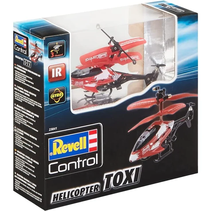 Revell Control 23841 RC Helikopter RTF, ferngesteuerter Hubschrauber für Einsteiger, 3-CH IR Fernsteuerung, einfach zu fliegen, elektrischer Gyro, sehr stabil, USB-Ladekabel, nur Indoor - TOXI, Rot – Bild 1