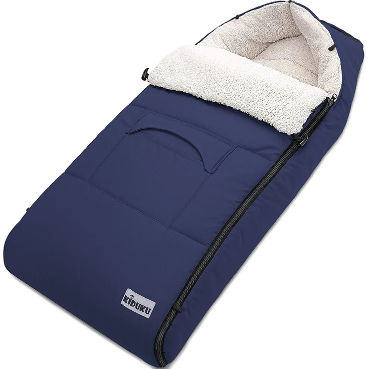 KIDUKU® Babyfußsack Blau Baby Winterfußsack Kinderfußsack Fußsack Winter Kinderwagen Buggy – Bild 1