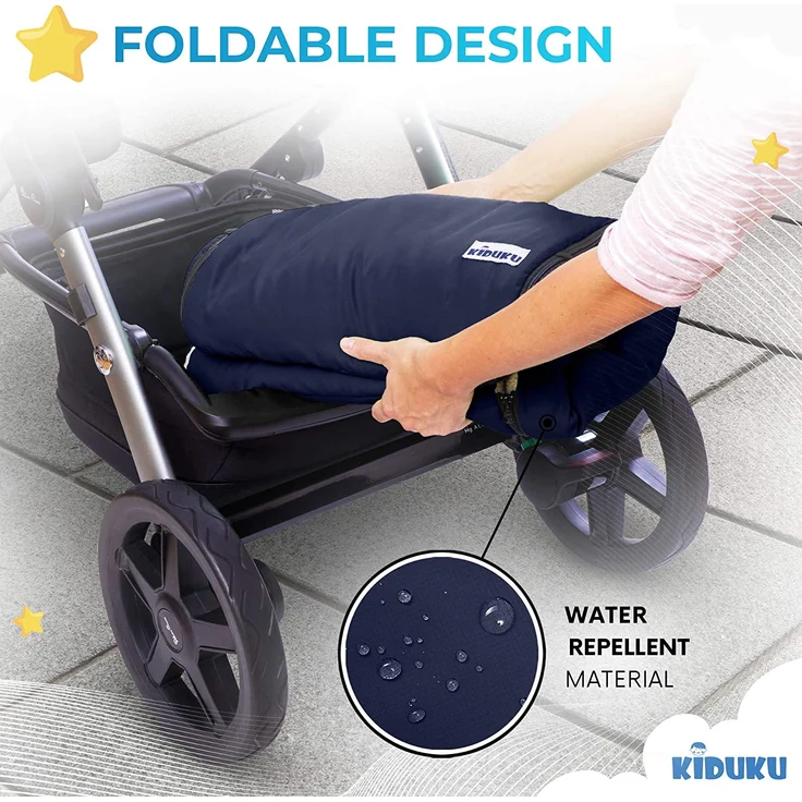 KIDUKU® Babyfußsack Blau Baby Winterfußsack Kinderfußsack Fußsack Winter Kinderwagen Buggy – Bild 7