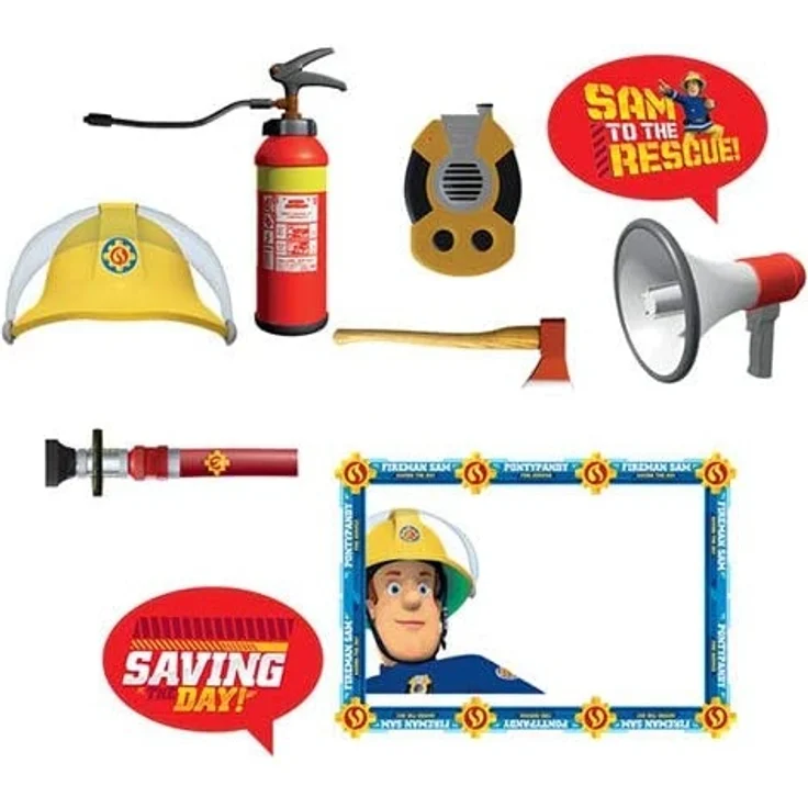 Fotorequisiten-Set Feuerwehrmann Sam 2017, 9-teilig – Bild 4