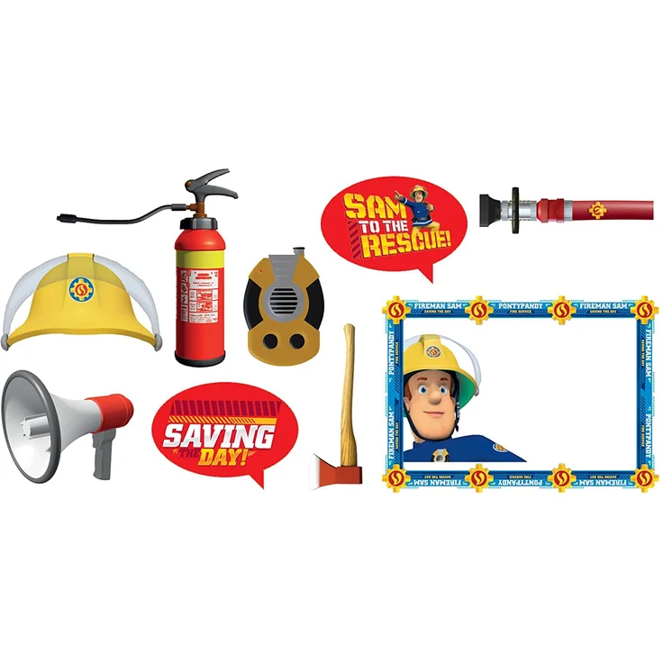 Fotorequisiten-Set Feuerwehrmann Sam 2017, 9-teilig – Bild 1