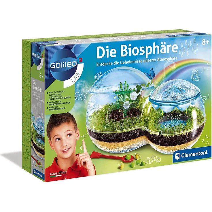 Clementoni 59119 Galileo Science – Die Biosphäre, Experimentierkasten für kleine Hobby-Gärtner, Botanik und Biologie für Kinder ab 8 Jahren, spannendes Modell für Zuhause – Bild 1