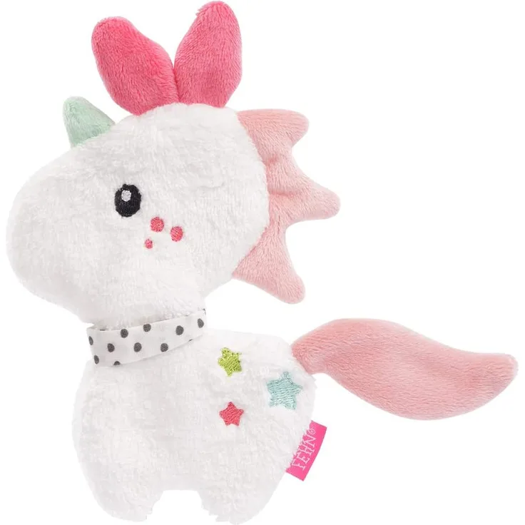 FEHN 057201 Knister-Einhorn / Activity-Rascheltier mit spannenden Strukturen zum Greifen, Lauschen, Spielen & Geräusche erzeugen, perfekter Begleiter für Babys und Kleinkinder