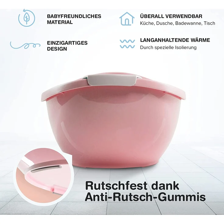 BabybeFun Baby Badewanne mit Badewanneneinsatz für Neugeborene [Testsieger] Rutschfest Babybadewanne für Babys und Kleinkinder [0-12 Monate] Babywanne für Dusche Badewanne Rosa | Farbe wählen… – Bild 6