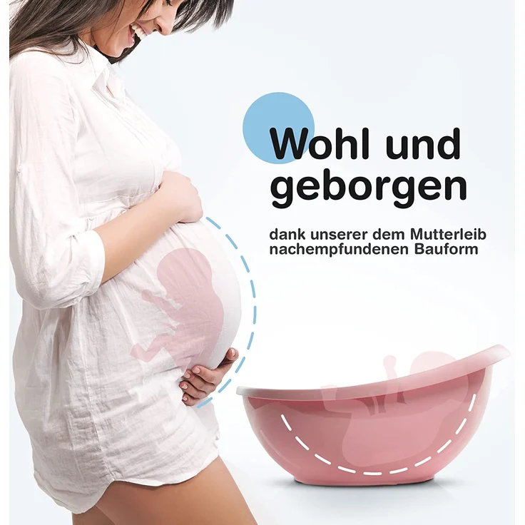 BabybeFun Baby Badewanne mit Badewanneneinsatz für Neugeborene [Testsieger] Rutschfest Babybadewanne für Babys und Kleinkinder [0-12 Monate] Babywanne für Dusche Badewanne Rosa | Farbe wählen… – Bild 5