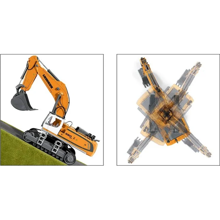 siku 6740, Liebherr R980 SME Raupenbagger, Ferngesteuert, 1:32, Inkl. Funkfernsteuerung, Metall/Kunststoff, Batteriebetrieben, Viele Funktionen, Gelb – Bild 4
