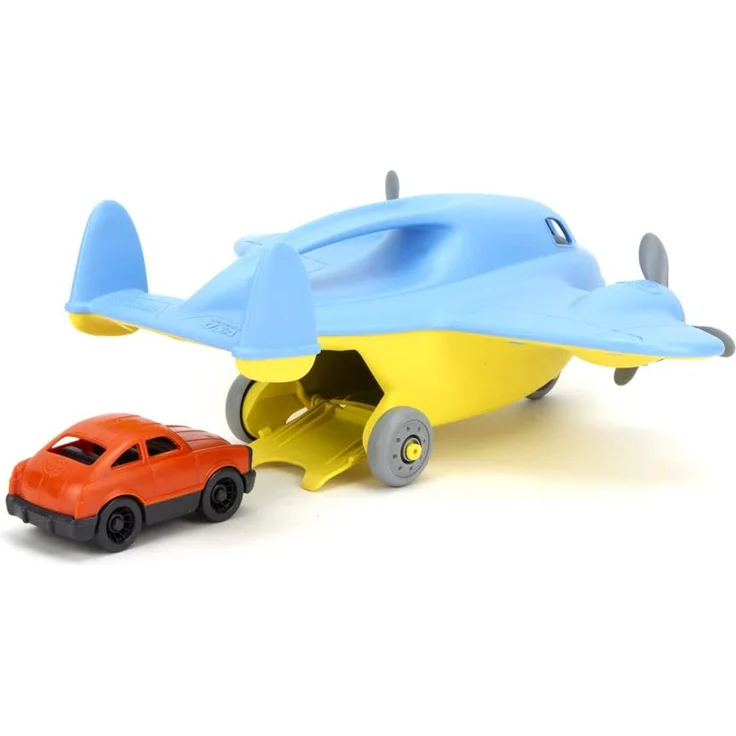 Green Toys Frachtflugzeug blau mit Auto – Bild 3
