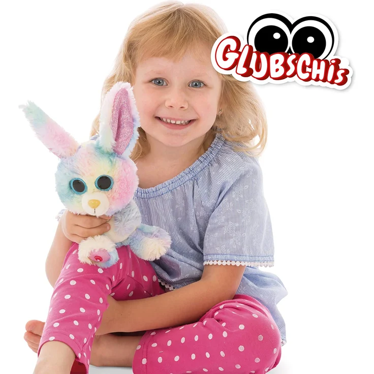 Nici Glubschis Kuscheltier Hase Rainbow Candy 15cm, Plüschtier mit großen Glitzeraugen 45561, bunt/pink – Bild 6
