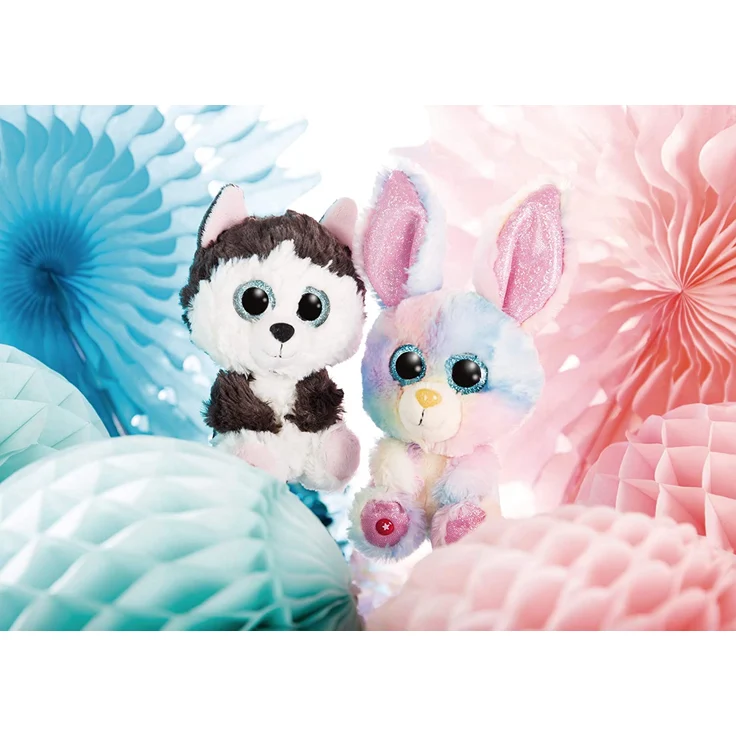 Nici Glubschis Kuscheltier Hase Rainbow Candy 15cm, Plüschtier mit großen Glitzeraugen 45561, bunt/pink – Bild 7