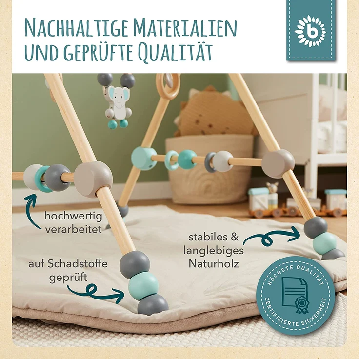bieco Holz Gym Elefant, höhenverstellbar – Bild 6