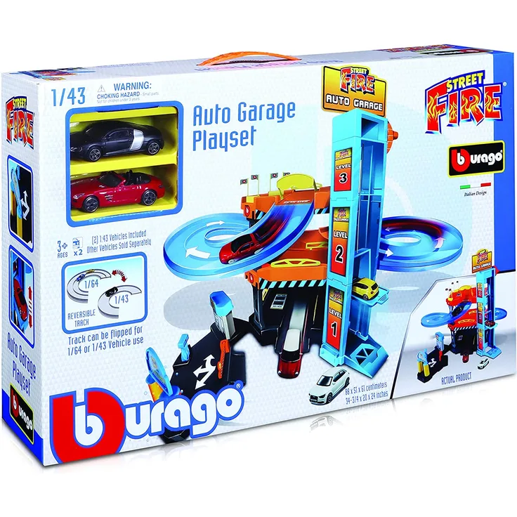 Bburago 15630361 - Playset Autogarage inklusive 2 Autos
