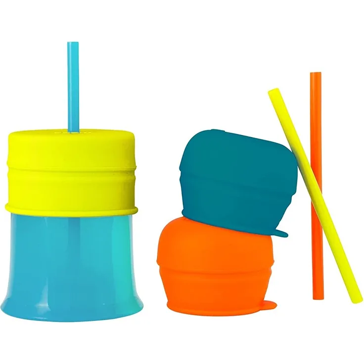 SNUG STRAW - Becher inkl. 3er Pack Deckel & Strohhalm, das kleckerfreie Becherset für daheim und unterwegs. Für Kinder ab 12 Monaten, BPA-, Phthalat- und PVC-frei, das perfekte Geschenk für Eltern