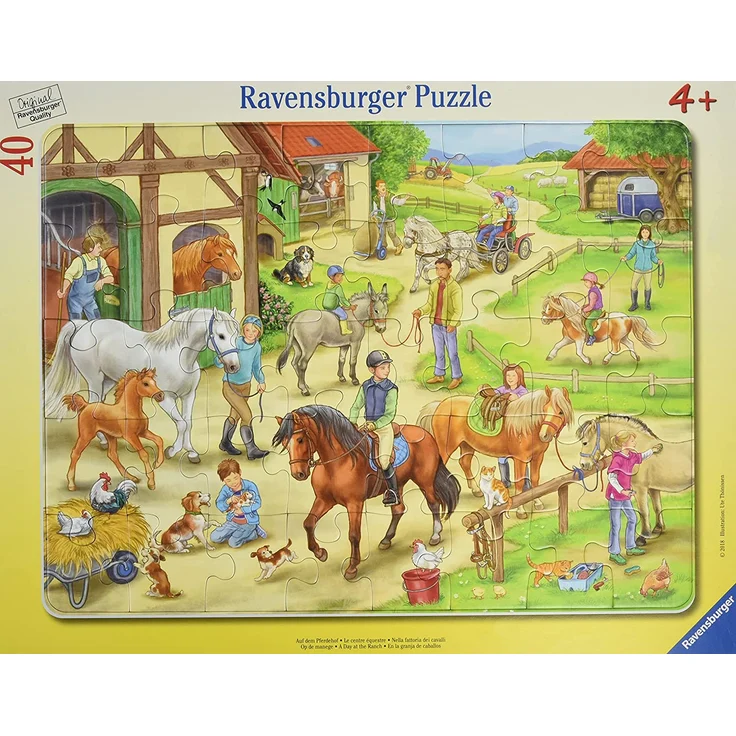 Ravensburger Rahmenpuzzle 40 Teile Auf dem Pferdehof – Bild 1