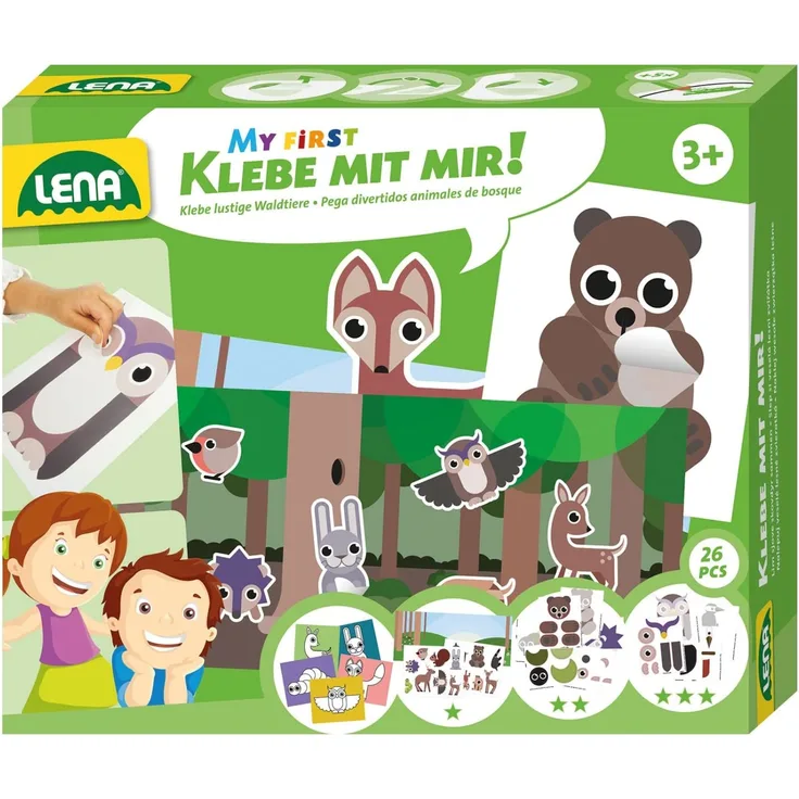 Lena 42631 - Klebe mit mir Waldtiere, 27 teilig