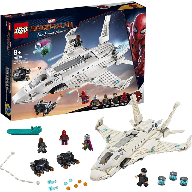 LEGO Marvel Spider-Man 76130 - Far From Home Stark-Jet und der Drohnenangriff, Bauset – Bild 1