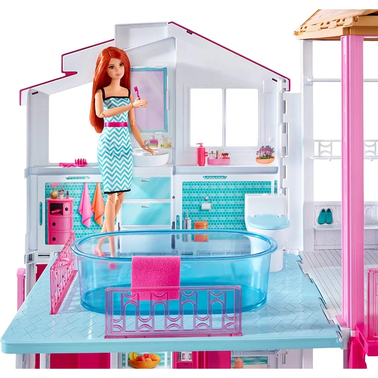 Barbie DLY32 '3 Etagen Stadthaus', Haus mit 4 Zimmer, ca. 75 cm hoch, ab 3 Jahren – Bild 6