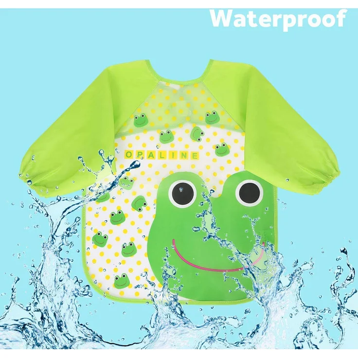 Vicloon Baby Lätzchen mit Lange Ärmeln, 4 Set Kinder Lätzchen Wasserdicht Ärmellätzchen ärmel lätzchen Unisex Lätzchen Set für Essen Kunst Handwerk Malerei Bemalen Spielen – Bild 4