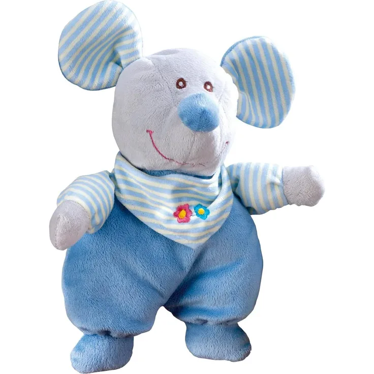 GLOREX 0 4633-1 - Kuscheltier zum Selberstopfen Maus Minky, ca. 26 cm groß, aus hochwertigem Plüsch genäht, muss nur noch befüllt werden, mit Geburtsurkunde