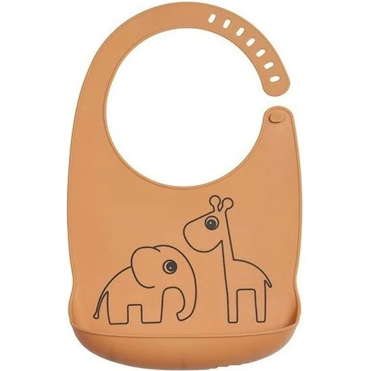 Done by Deer Silikon Lätzchen Deer Friends Mustard