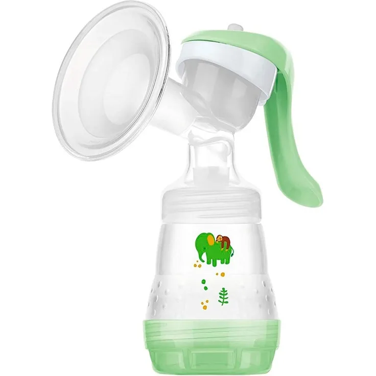 MAM Handmilchpumpe E102 - Milchpumpe für Muttermilch, bequem und effizient, Trichter für müheloses Pumpen, inklusive 1 x Easy Start Anti-Kolik-Flasche 0+ Monate