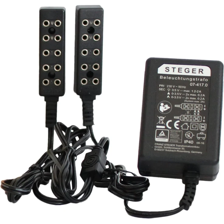 Kahlert Licht 60976 Ruhe-/Flackerlichttrafo für Puppenstuben und Weihnachtskrippen, schwarz
