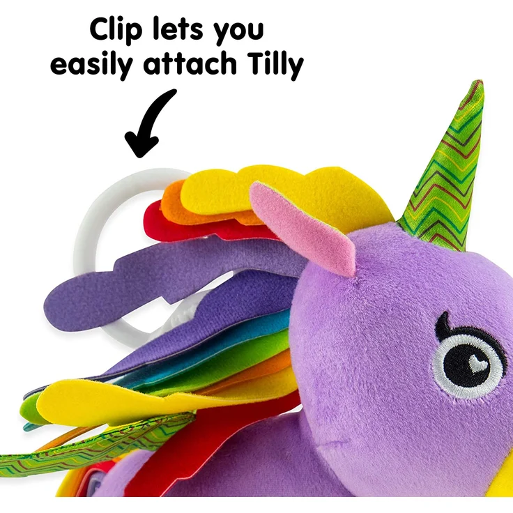 Lamaze Baby Spielzeug 'Ella, das Einhorn' Clip & Go, Greifling, Stoffspielzeug Kleinkind, Motorikspielzeug Beißen, lila, ab der Geburt – Bild 6