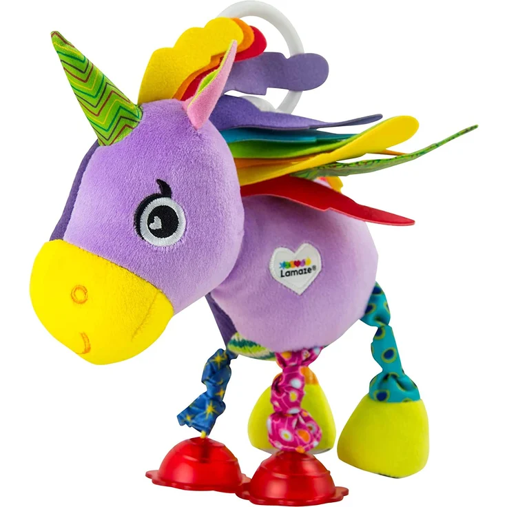 Lamaze Baby Spielzeug 'Ella, das Einhorn' Clip & Go, Greifling, Stoffspielzeug Kleinkind, Motorikspielzeug Beißen, lila, ab der Geburt – Bild 1