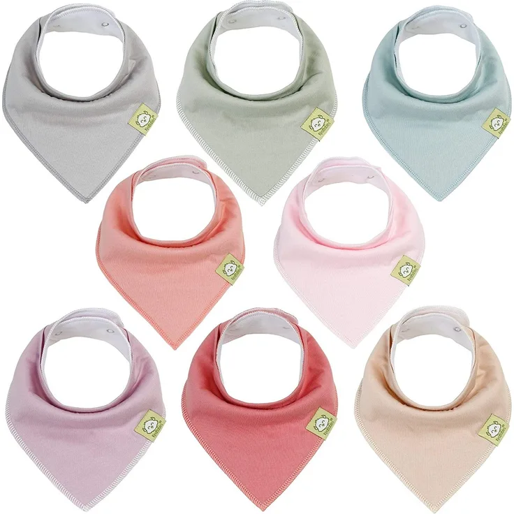 KeaBabies 8 Stück Dreieckstuch Baby - Super Saugfähige Bio-Baumwoll Halstuch Baby - Sabberlätzchen Baby - Baby Lätzchen Junge - Lätzchen für Säugling Kleinkinder (Muted Pastel)