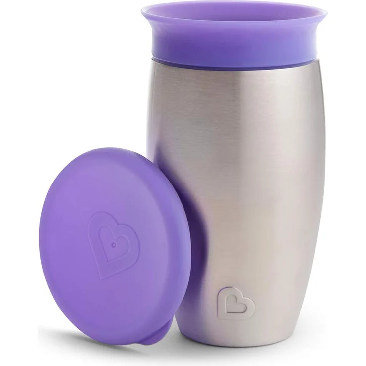 Munchkin Miracle 360° Edelstahl-Trinkbecher, auslaufsicher, ab 12 Monaten, violett, 296 ml – Bild 2