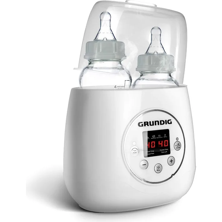 Grundig Flaschenwärmer Baby Fläschchenwärmer 3in1 - Anti Bauchweh Automatik für 2 Flaschen I Babykostwärmer mit Reise Sterilisator für Babyflaschen Gläschenwärmer Warmhalter baby bottle warmer