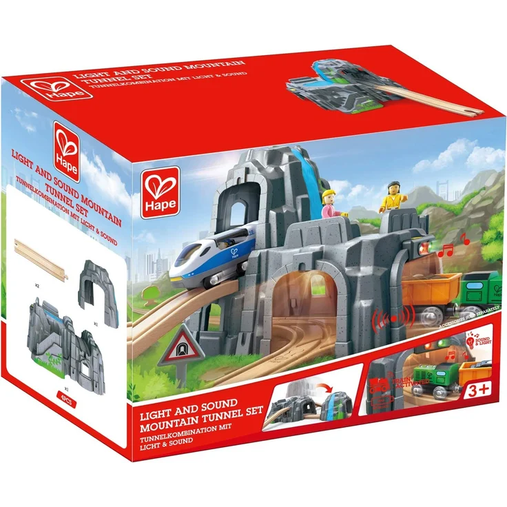Hape E3739 Tunnelkombination mit Licht & Sound Eisenbahn-Zubehör, Mehrfarbig – Bild 2