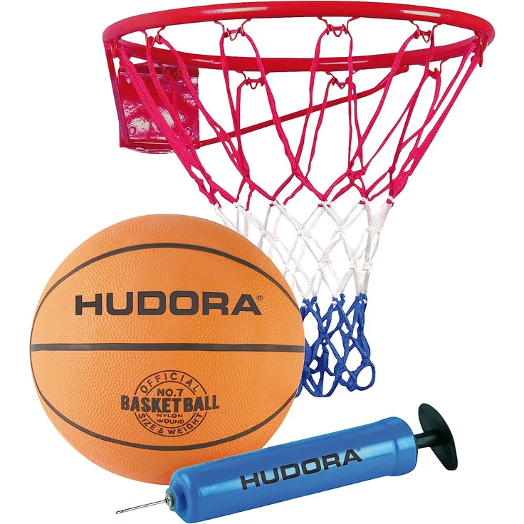 HUDORA 71710 - Basketball-Set Slam It, Korb + Ball + Pumpe