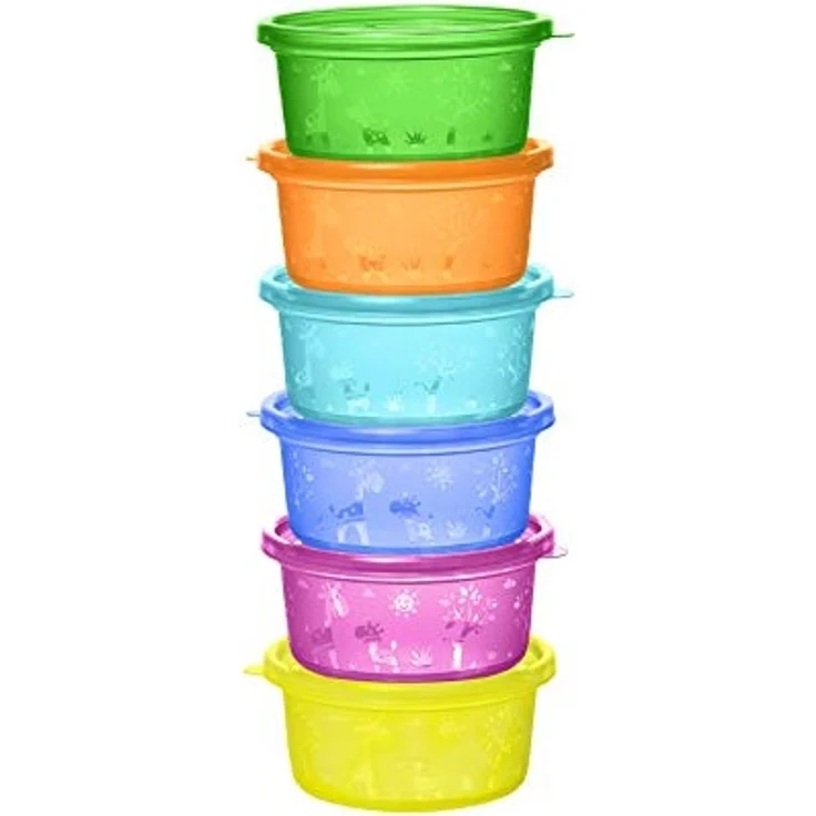 NIP Snackbox für Kleinkinder und Babys, mit niedlichem Motiv, BPA-frei, Made in Germany, 300ml Füllmenge, 6er Set – Bild 1