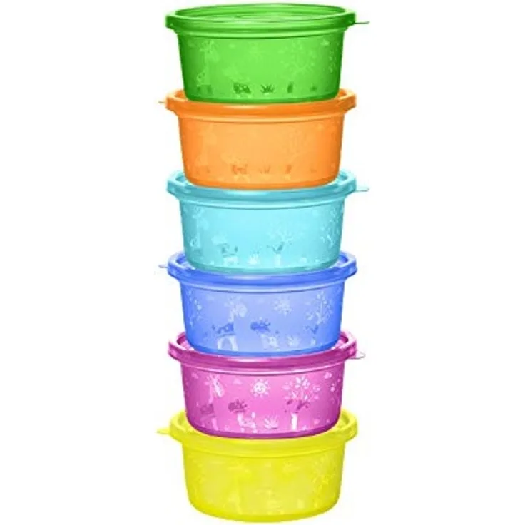 NIP Snackbox für Kleinkinder und Babys, mit niedlichem Motiv, BPA-frei, Made in Germany, 300ml Füllmenge, 6er Set
