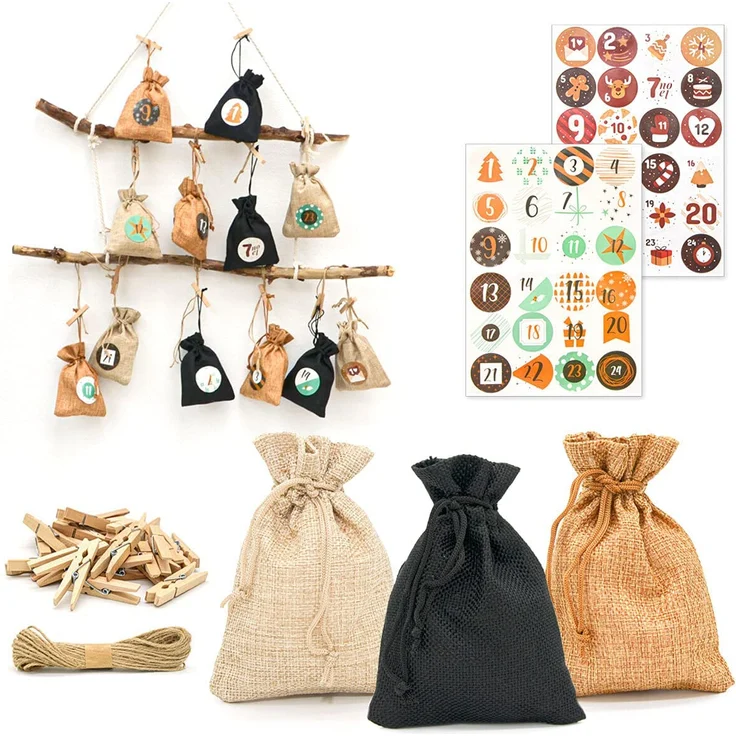 DIY Adventskalender zum Befüllen - 24 Geschenk Säckchen - Komplettes Bastelset – Bild 1