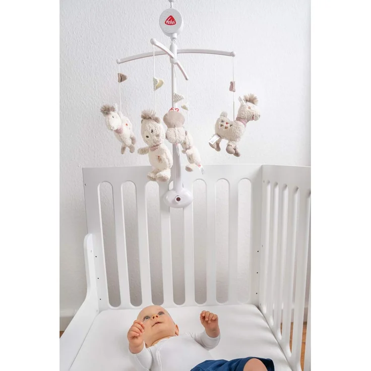 Fehn 058024 Musik-Mobile Peru – Mobile mit sanfter Melodie und flauschigen Figuren – Mit Befestigung – Für Babys von 0-5 Monaten – Durchmesser: 40 cm – Höhe: 65 cm – Bild 3