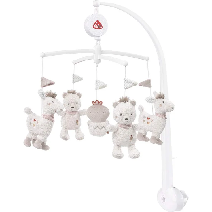 Fehn 058024 Musik-Mobile Peru – Mobile mit sanfter Melodie und flauschigen Figuren – Mit Befestigung – Für Babys von 0-5 Monaten – Durchmesser: 40 cm – Höhe: 65 cm – Bild 1