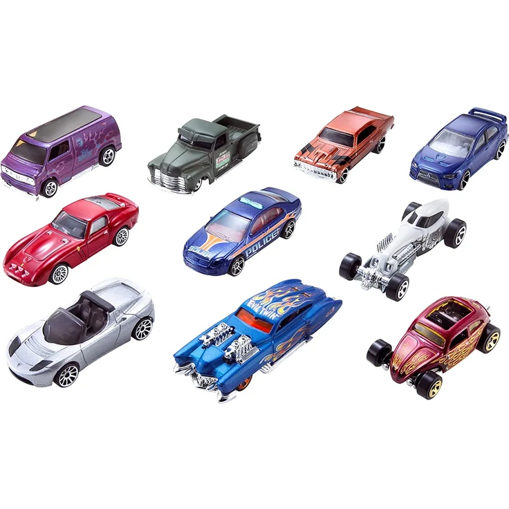 Hot Wheels 54886 - 1:64 Die-Cast Auto Geschenkset, je 10 Spielzeugautos, zufällige Auswahl, ab 3 Jahren, 10er Pack – Bild 2