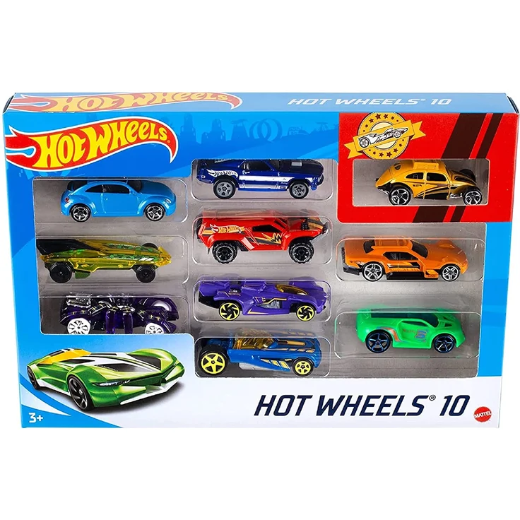 Hot Wheels 54886 - 1:64 Die-Cast Auto Geschenkset, je 10 Spielzeugautos, zufällige Auswahl, ab 3 Jahren, 10er Pack – Bild 1