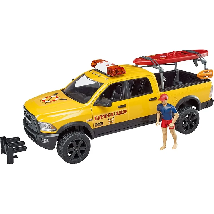 Bruder - RAM 2500 PowerWagon Life Guard Figur, Stand Up Paddle, L+S-M – Bild 3