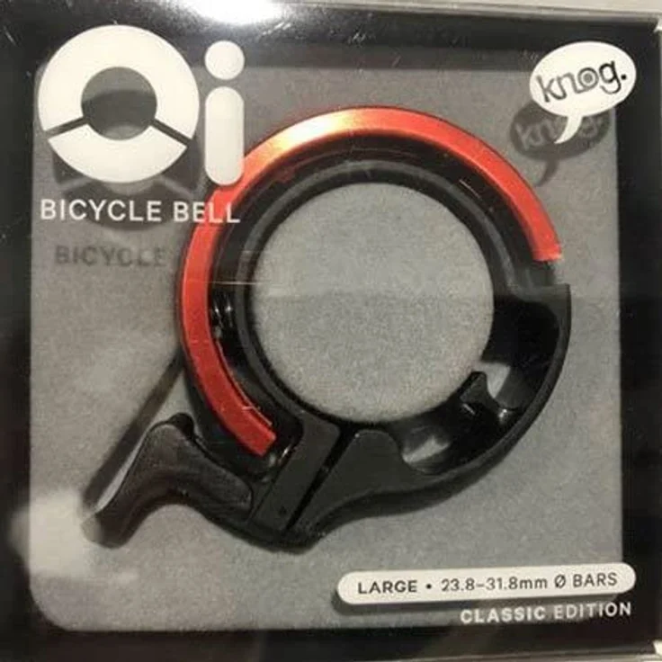 Knog Fahrradklingel Oi Classic Large 23,8-31,8 mm , schwarz rot – Bild 3