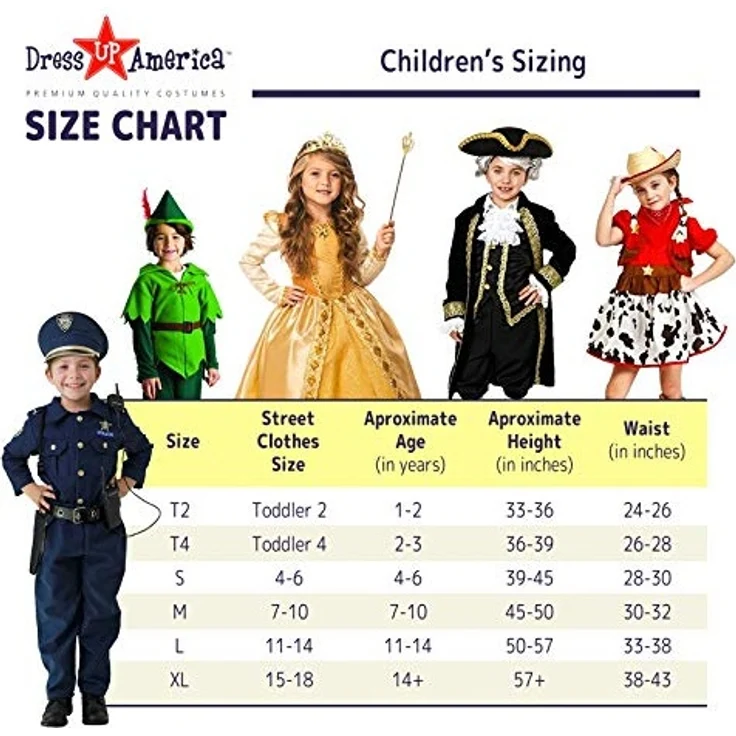 Dress Up America 201-T 11 Kostümset für Kinder, blau, Größe 3-4 Jahre (Taille: 66-71 Höhe: 91-99 cm) - Preisvergleich – Bild 5