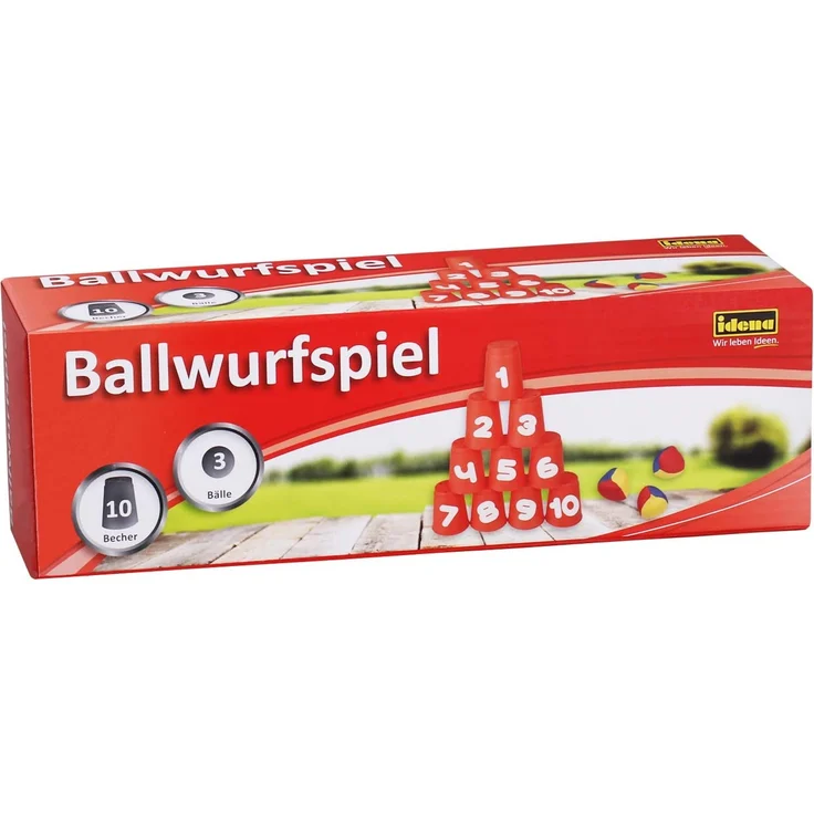 Idena 40416 - Ballwurfspiel mit 10 Bechern und 3 Bällen, ab 3 Jahren, für Geburtstagsfeiern, im Garten oder Park – Bild 3