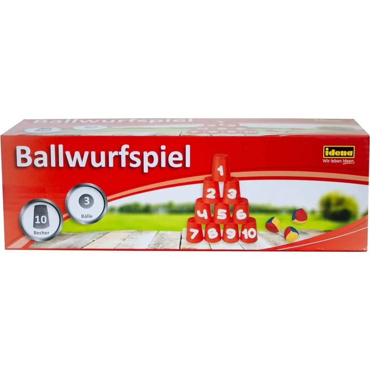 Idena 40416 - Ballwurfspiel mit 10 Bechern und 3 Bällen, ab 3 Jahren, für Geburtstagsfeiern, im Garten oder Park – Bild 2