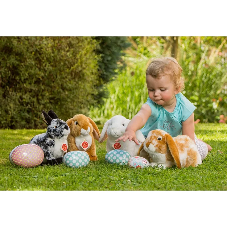 Teddy Hermann 937913 Hase sitzend Plüsch, Hellbraun/weiß, 30 cm – Bild 5