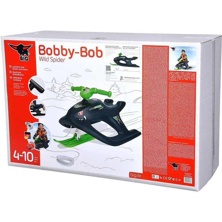 BIG 'Bobby-Bob Wild Spider' Lenkschlitten, Rodelbob, 93 cm, kältebeständiger und UV-resistenter Kunststoff, ab 4 Jahren - Preisvergleich – Bild 8