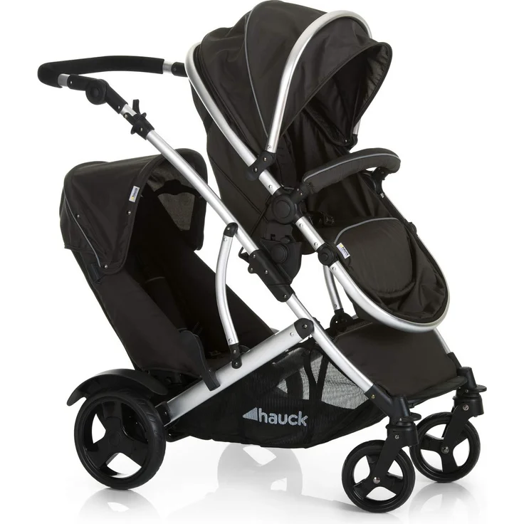 Hauck Geschwister Kinderwagen Duett 2 / Buggy fr 2 Kinder / Sitz Oben  Umbaubar in Baby Wanne fr Neugeborene/ Regen Verdeck inkl. / Belastbar bis  36 kg / Faltbar / 1 Stck (1er Pack), Forest Schwarz: Tests, Infos &  Preisvergleich