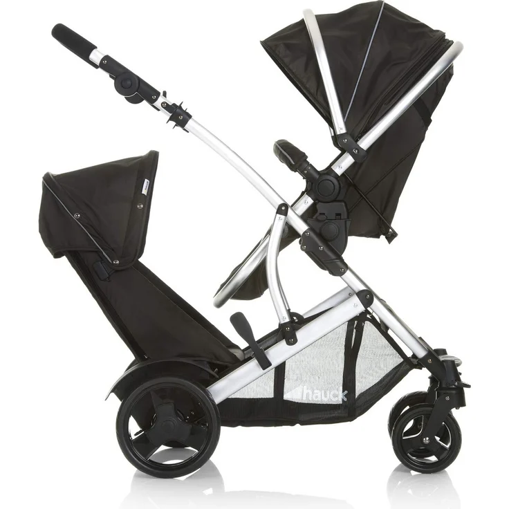 Hauck Geschwister Kinderwagen Duett 2 / Buggy für 2 Kinder / Sitz Oben Umbaubar in Baby Wanne für Neugeborene/ Regen Verdeck inkl. / Belastbar bis 36 kg / Faltbar / 1 Stück (1er Pack), Forest Schwarz – Bild 14