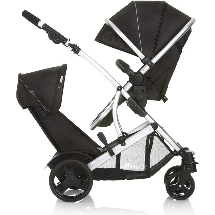 Hauck Geschwister Kinderwagen Duett 2 / Buggy für 2 Kinder / Sitz Oben Umbaubar in Baby Wanne für Neugeborene/ Regen Verdeck inkl. / Belastbar bis 36 kg / Faltbar / 1 Stück (1er Pack), Forest Schwarz – Bild 15