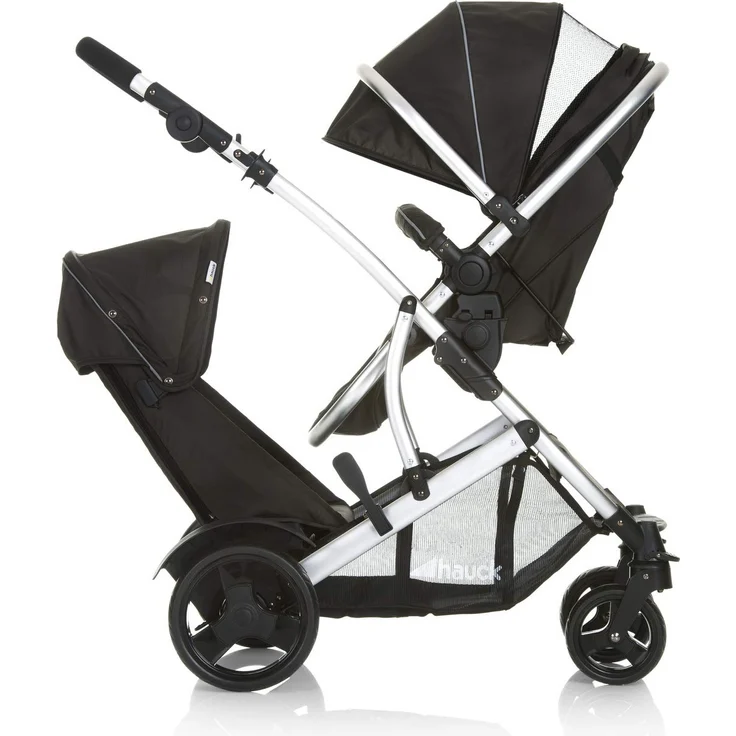 Hauck Geschwister Kinderwagen Duett 2 / Buggy für 2 Kinder / Sitz Oben Umbaubar in Baby Wanne für Neugeborene/ Regen Verdeck inkl. / Belastbar bis 36 kg / Faltbar / 1 Stück (1er Pack), Forest Schwarz – Bild 16